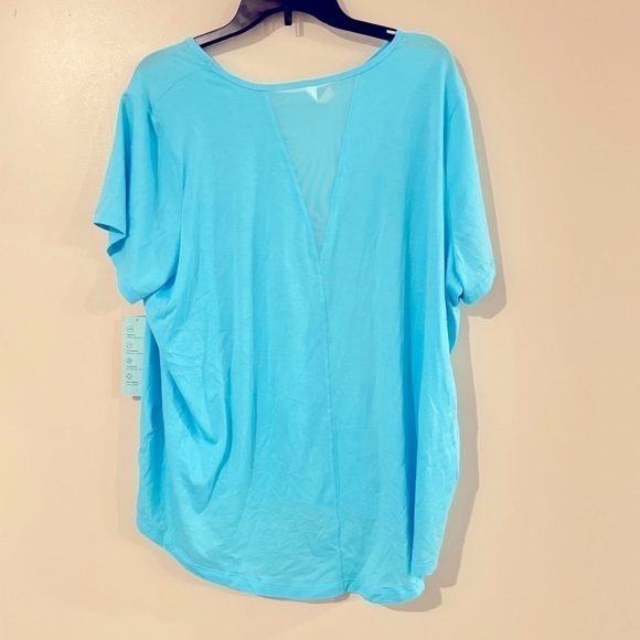 ID Ideology Plus Size Mesh-Back T-Shirt, back mesh size 3X aquatone - Picture 5 of 8